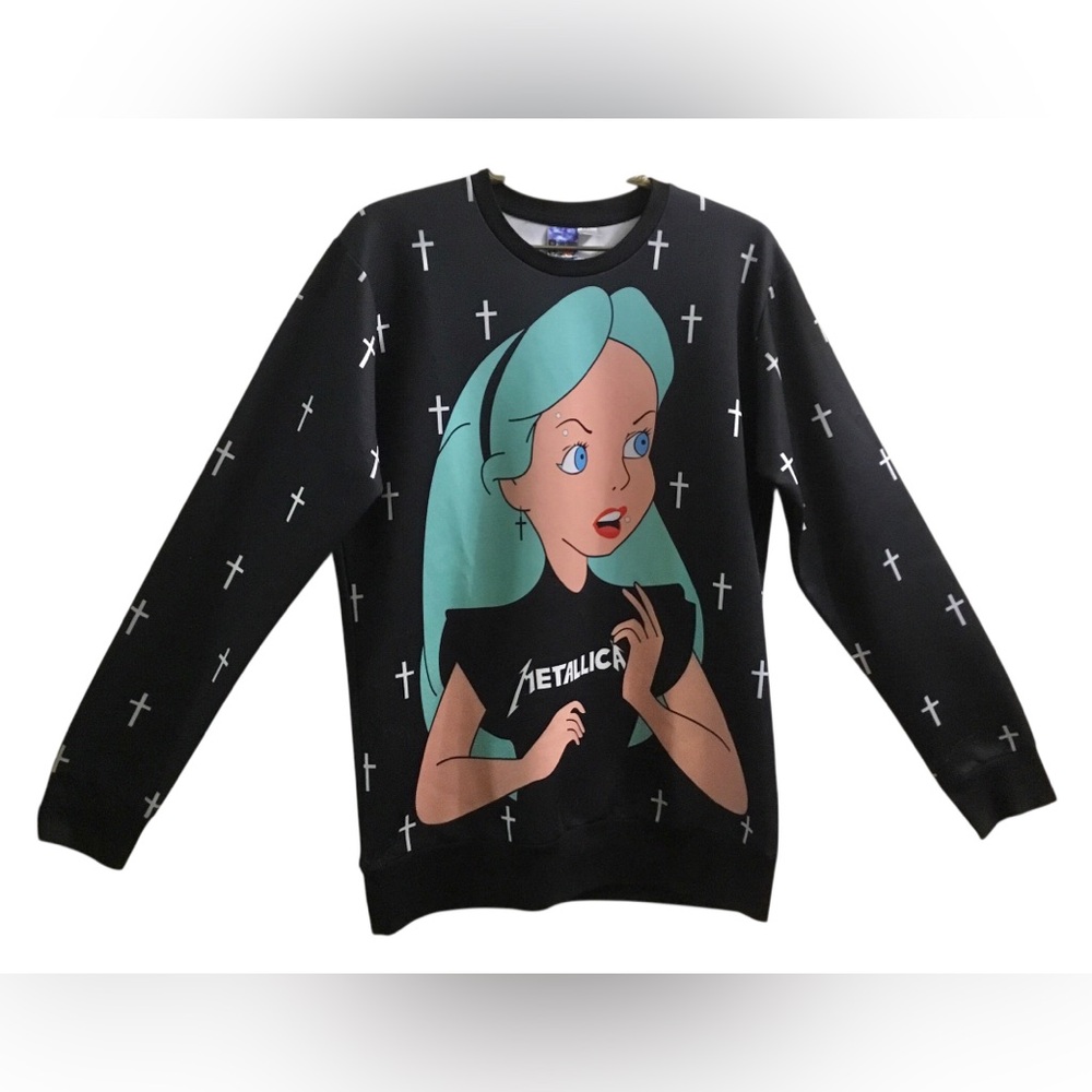 Rare Unisex Vintage Metallica Alice in Wonderland Sweatshirt